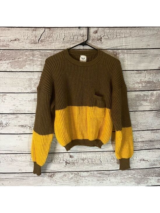 TACH Sweaters - TACH Ribbed Long Sleeve Color Block Long Sleeve Sweater